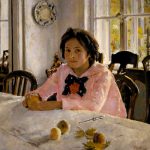 Girl with peaches by Serov