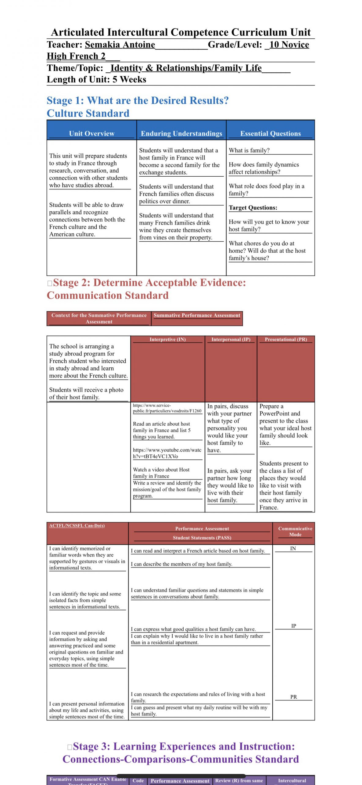 AATT Unit Plan